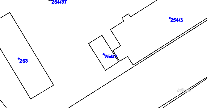 Parcela st. 254/2 v KÚ Česká Ves, Katastrální mapa