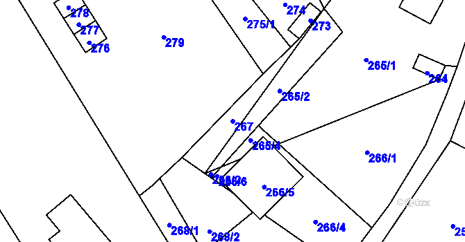 Parcela st. 267 v KÚ Česká Ves, Katastrální mapa