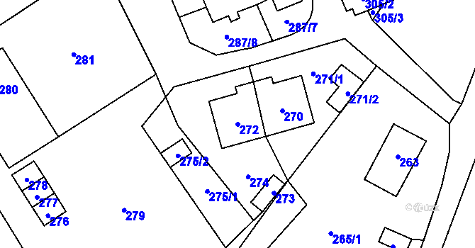 Parcela st. 272 v KÚ Česká Ves, Katastrální mapa