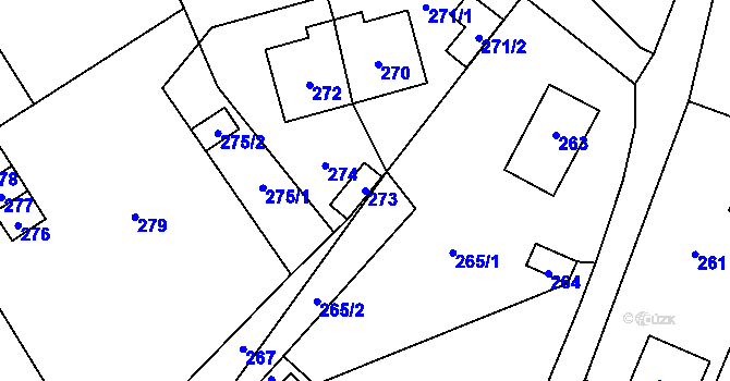 Parcela st. 273 v KÚ Česká Ves, Katastrální mapa