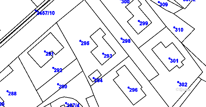 Parcela st. 293 v KÚ Česká Ves, Katastrální mapa