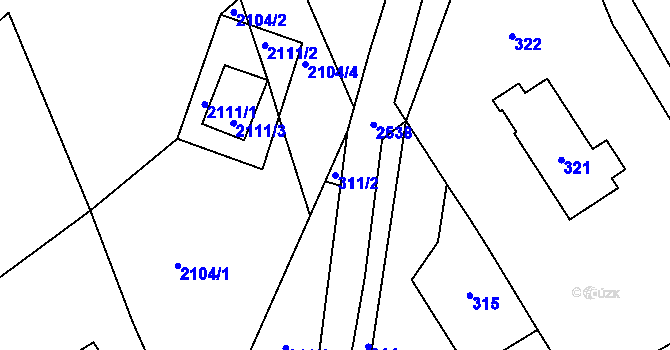 Parcela st. 311/2 v KÚ Česká Ves, Katastrální mapa