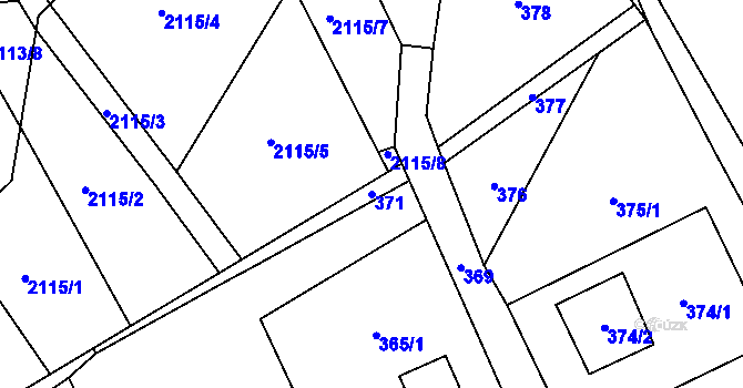 Parcela st. 371 v KÚ Česká Ves, Katastrální mapa