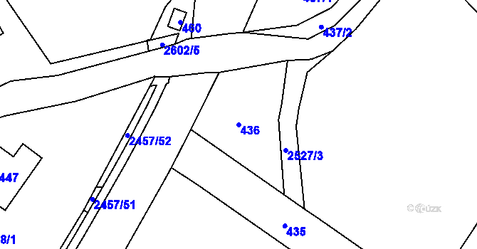 Parcela st. 436 v KÚ Česká Ves, Katastrální mapa
