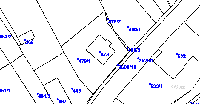 Parcela st. 478 v KÚ Česká Ves, Katastrální mapa