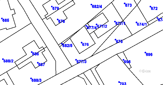 Parcela st. 676 v KÚ Česká Ves, Katastrální mapa