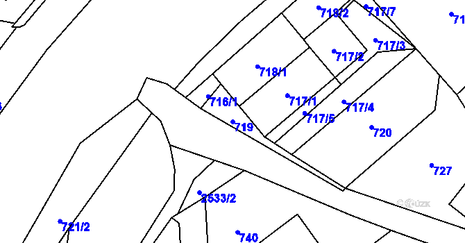 Parcela st. 719 v KÚ Česká Ves, Katastrální mapa