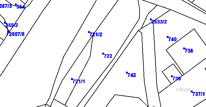 Parcela st. 722 v KÚ Česká Ves, Katastrální mapa