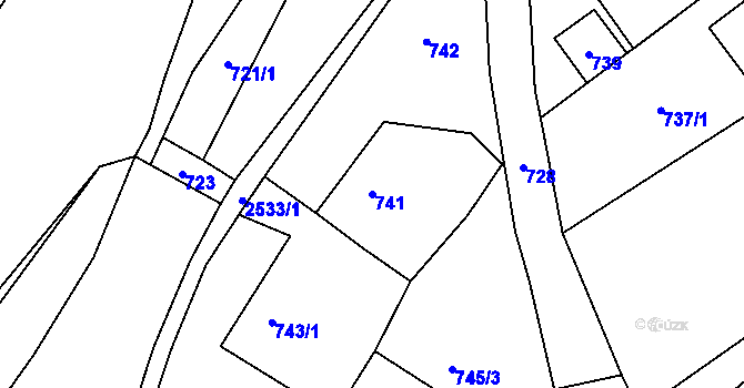 Parcela st. 741 v KÚ Česká Ves, Katastrální mapa