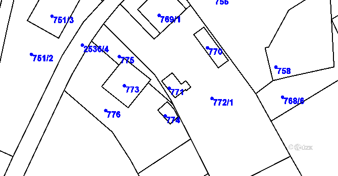 Parcela st. 771 v KÚ Česká Ves, Katastrální mapa