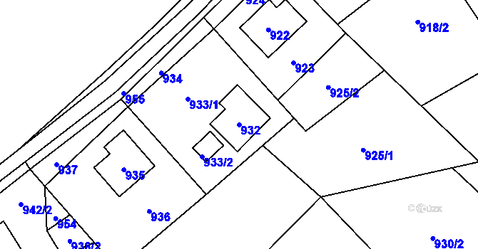 Parcela st. 932 v KÚ Česká Ves, Katastrální mapa