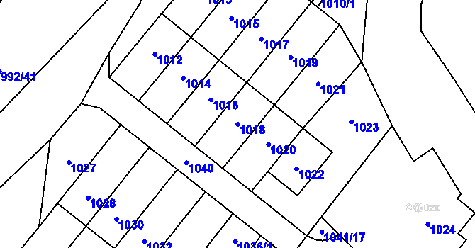 Parcela st. 1018 v KÚ Česká Ves, Katastrální mapa