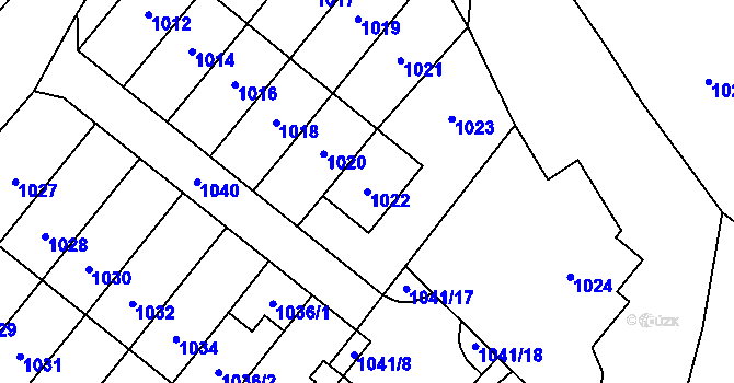 Parcela st. 1022 v KÚ Česká Ves, Katastrální mapa