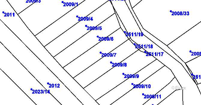 Parcela st. 2009/7 v KÚ Česká Ves, Katastrální mapa