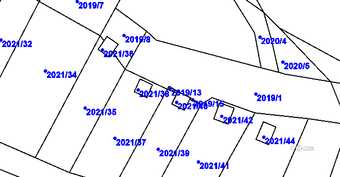 Parcela st. 2019/13 v KÚ Česká Ves, Katastrální mapa