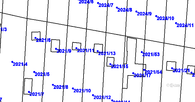 Parcela st. 2021/13 v KÚ Česká Ves, Katastrální mapa