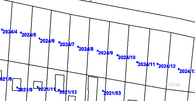 Parcela st. 2024/9 v KÚ Česká Ves, Katastrální mapa