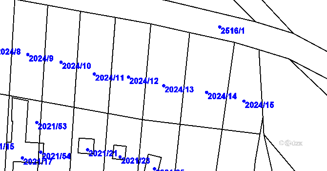 Parcela st. 2024/13 v KÚ Česká Ves, Katastrální mapa