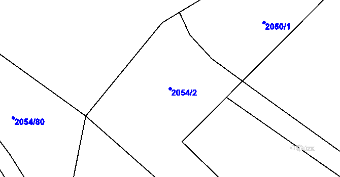 Parcela st. 2054/2 v KÚ Česká Ves, Katastrální mapa