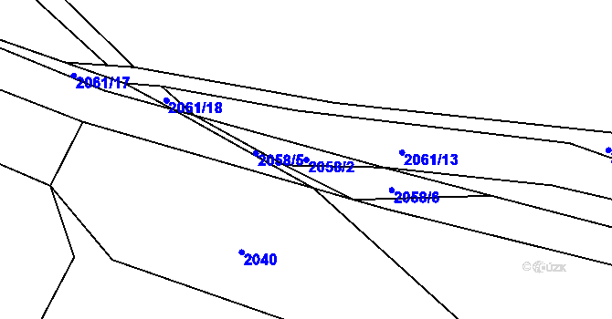 Parcela st. 2058/2 v KÚ Česká Ves, Katastrální mapa
