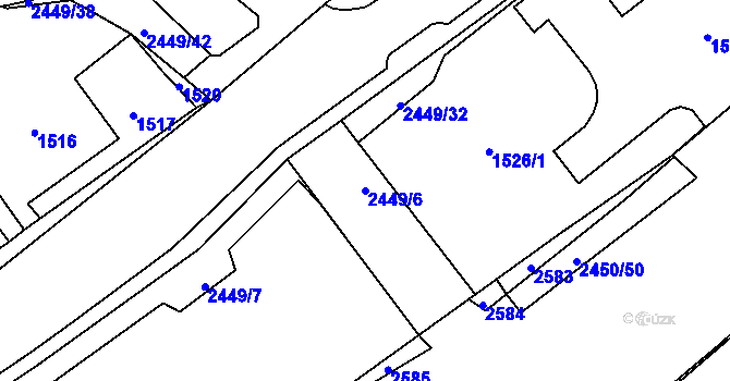 Parcela st. 2449/6 v KÚ Česká Ves, Katastrální mapa