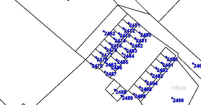 Parcela st. 2477 v KÚ Česká Ves, Katastrální mapa
