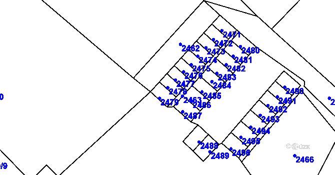 Parcela st. 2478 v KÚ Česká Ves, Katastrální mapa