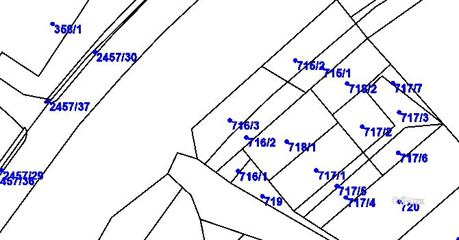 Parcela st. 716/3 v KÚ Česká Ves, Katastrální mapa