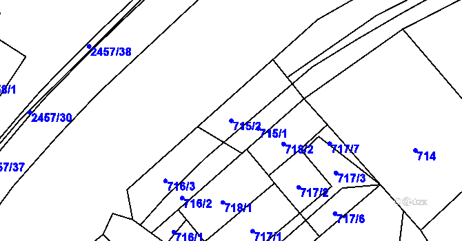 Parcela st. 715/2 v KÚ Česká Ves, Katastrální mapa