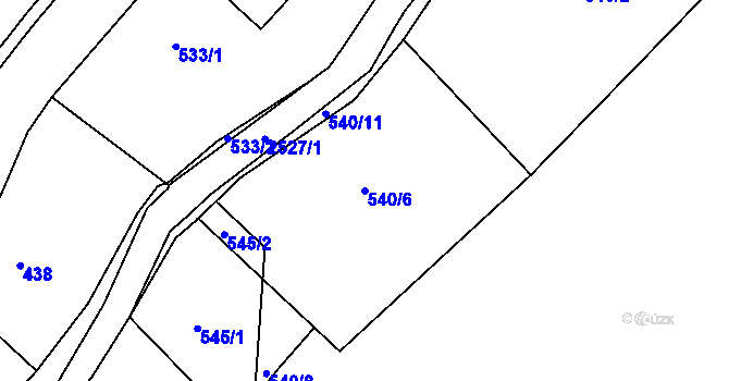 Parcela st. 540/6 v KÚ Česká Ves, Katastrální mapa