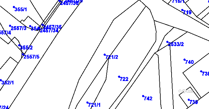 Parcela st. 721/2 v KÚ Česká Ves, Katastrální mapa
