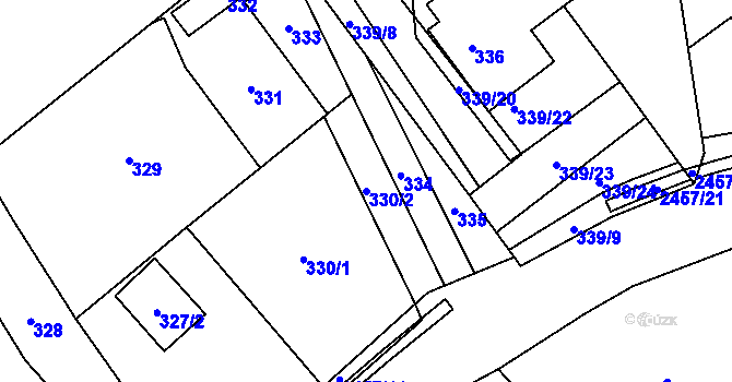 Parcela st. 330/2 v KÚ Česká Ves, Katastrální mapa