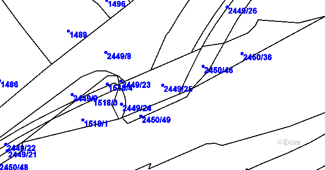 Parcela st. 2449/25 v KÚ Česká Ves, Katastrální mapa