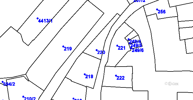 Parcela st. 220 v KÚ České Budějovice 1, Katastrální mapa