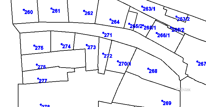 Parcela st. 272 v KÚ České Budějovice 1, Katastrální mapa