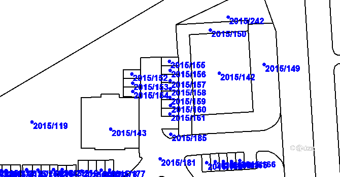 Parcela st. 2015/158 v KÚ České Budějovice 2, Katastrální mapa