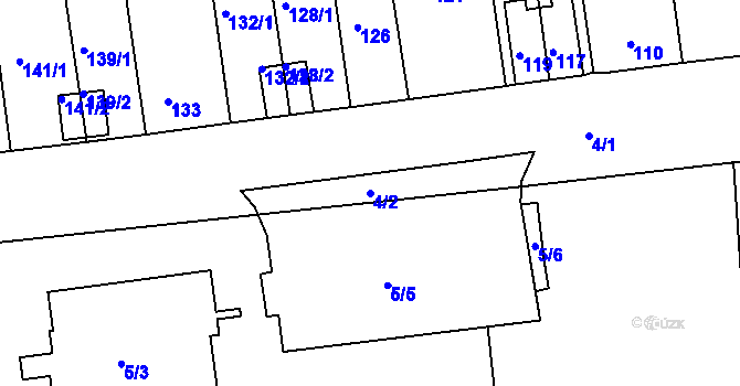 Parcela st. 4/2 v KÚ České Budějovice 2, Katastrální mapa