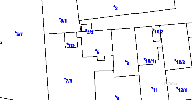 Parcela st. 6 v KÚ České Budějovice 2, Katastrální mapa