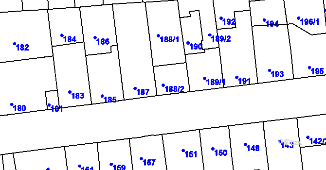 Parcela st. 188/2 v KÚ České Budějovice 2, Katastrální mapa