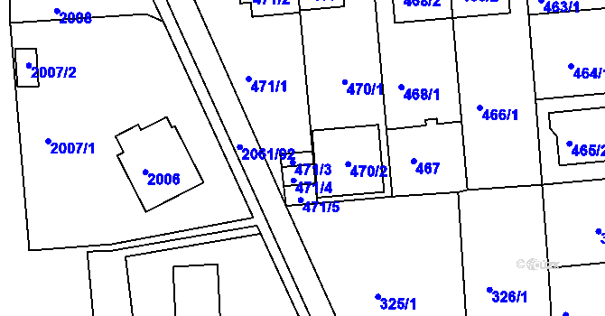 Parcela st. 471/3 v KÚ České Budějovice 2, Katastrální mapa