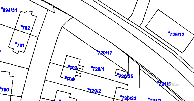Parcela st. 720/17 v KÚ České Budějovice 2, Katastrální mapa