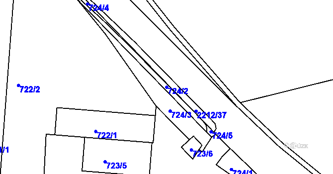 Parcela st. 724/2 v KÚ České Budějovice 2, Katastrální mapa