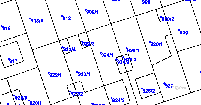 Parcela st. 924/1 v KÚ České Budějovice 2, Katastrální mapa