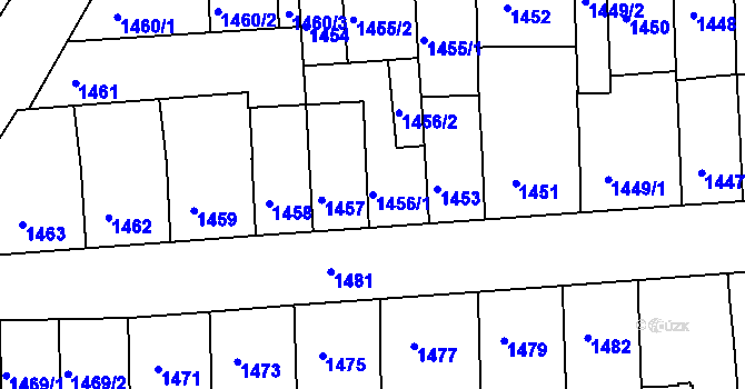 Parcela st. 1456/1 v KÚ České Budějovice 2, Katastrální mapa