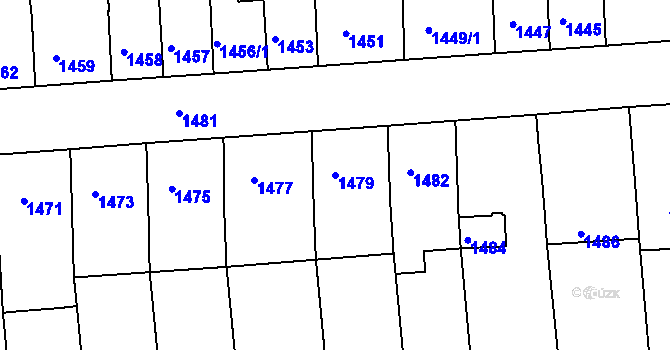 Parcela st. 1479 v KÚ České Budějovice 2, Katastrální mapa