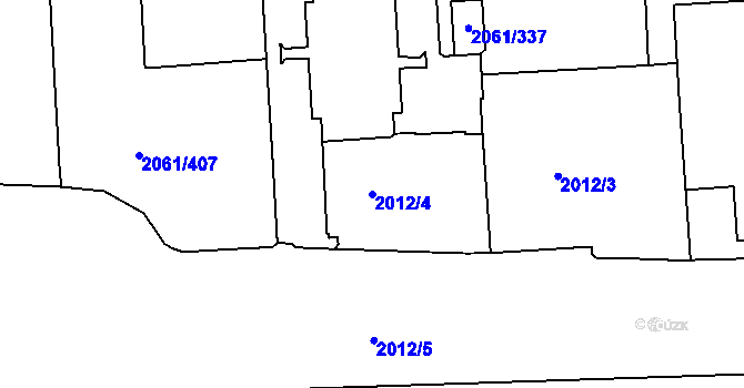 Parcela st. 2012/4 v KÚ České Budějovice 2, Katastrální mapa