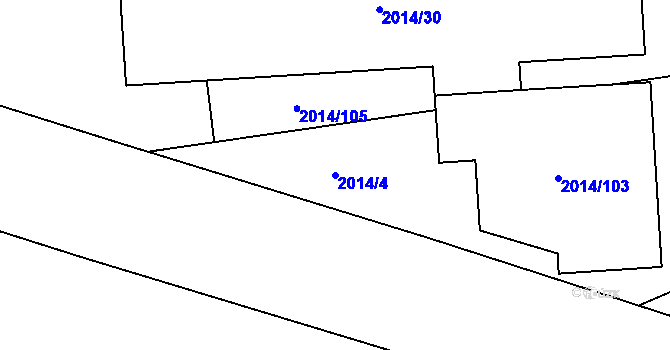 Parcela st. 2014/4 v KÚ České Budějovice 2, Katastrální mapa