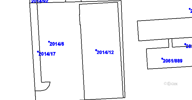Parcela st. 2014/12 v KÚ České Budějovice 2, Katastrální mapa