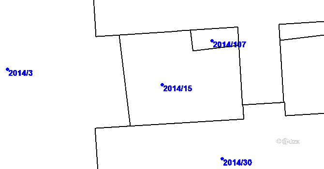 Parcela st. 2014/15 v KÚ České Budějovice 2, Katastrální mapa