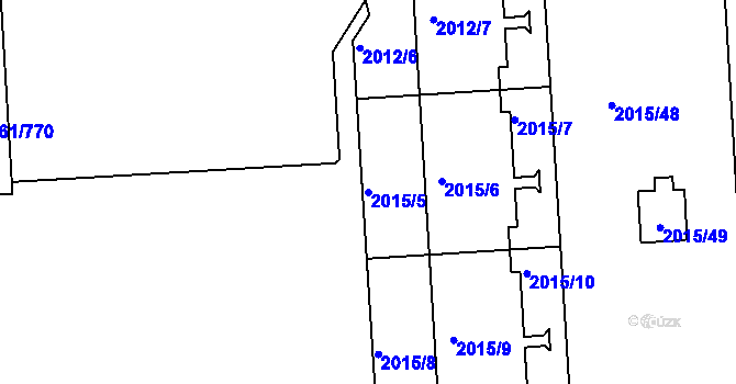 Parcela st. 2015/5 v KÚ České Budějovice 2, Katastrální mapa